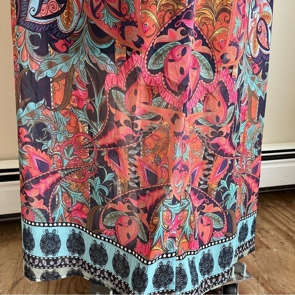 Nwt Sobe Boutique Women’s Halter Sleeveless Boho Maxi Dress Multi Color M - Picture 8 of 16